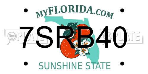 7SRB40 Florida License Plate