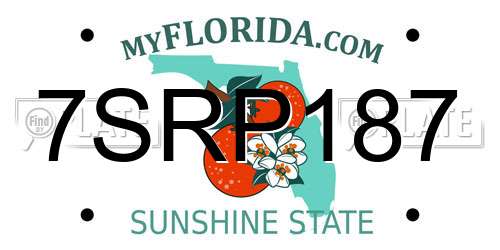 7SRP187 Florida License Plate