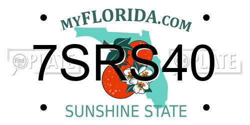 7SRS40 Florida License Plate