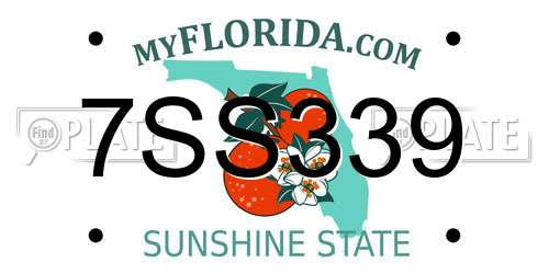7SS339 Florida License Plate