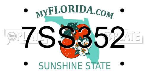 7SS352 Florida License Plate