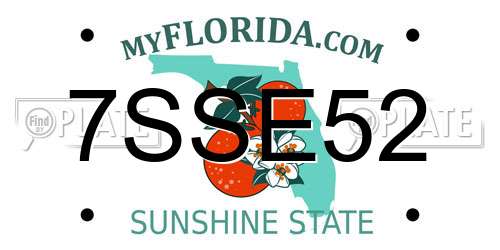 7SSE52 Florida License Plate