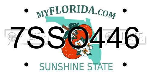 7SSO446 Florida License Plate