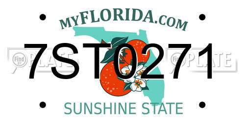 7ST0271 Florida License Plate