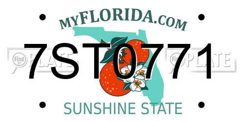 7ST0771 Florida License Plate