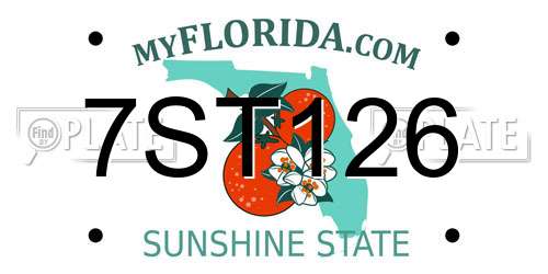 7ST126 Florida License Plate