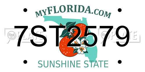 7ST2579 Florida License Plate