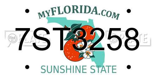 7ST3258 Florida License Plate