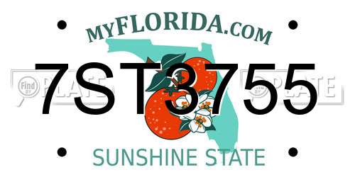 7ST3755 Florida License Plate