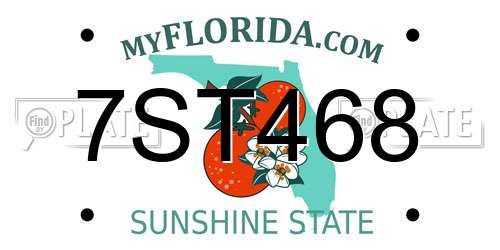 7ST468 Florida License Plate