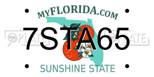 7STA65 Florida License Plate