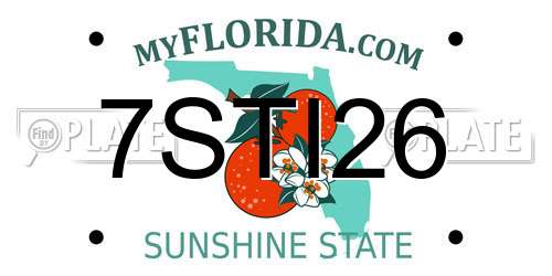 7STI26 Florida License Plate