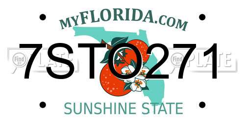 7STO271 Florida License Plate