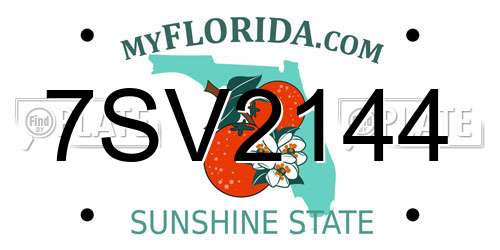 7SV2144 Florida License Plate