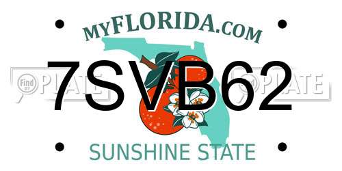 7SVB62 Florida License Plate