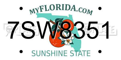 7SW8351 Florida License Plate