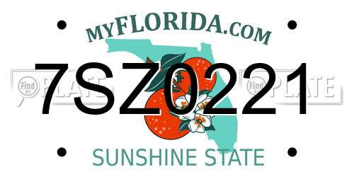 7SZ0221 Florida License Plate
