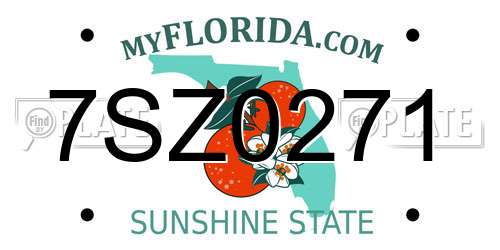 7SZ0271 Florida License Plate