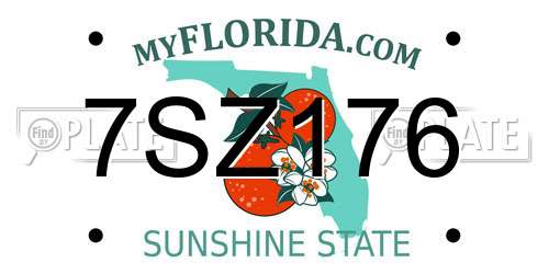 7SZ176 Florida License Plate