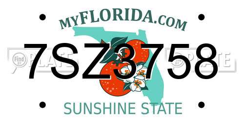7SZ3758 Florida License Plate