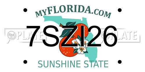 7SZI26 Florida License Plate