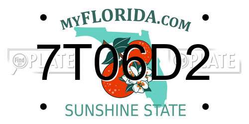 7T06D2 Florida License Plate