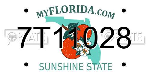 7T11028 Florida License Plate