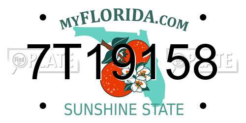 7T19158 Florida License Plate