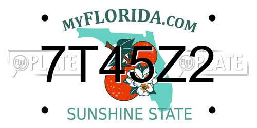 7T45Z2 Florida License Plate