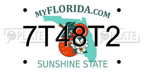 7T48T2 Florida License Plate