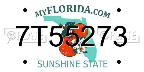 7T55273 Florida License Plate