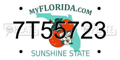 7T55723 Florida License Plate