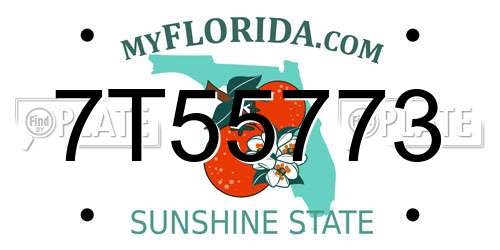 7T55773 Florida License Plate