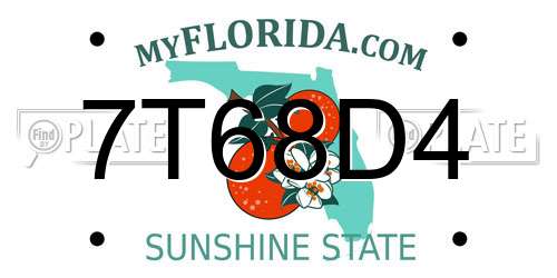 7T68D4 Florida License Plate