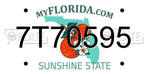 7T70595 Florida License Plate