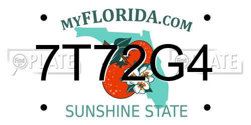 7T72G4 Florida License Plate