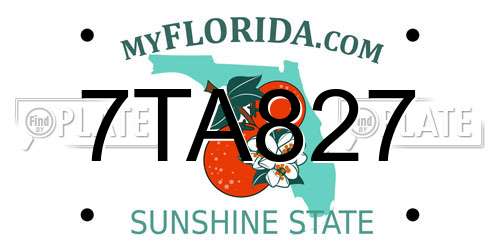7TA827 Florida License Plate