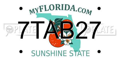 7TAB27 Florida License Plate