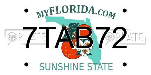 7TAB72 Florida License Plate