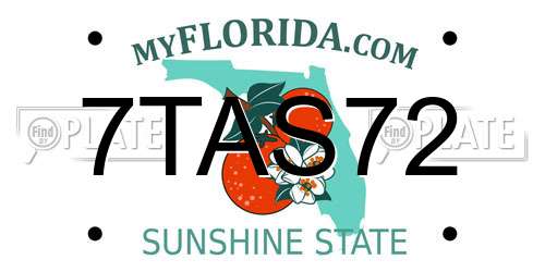 7TAS72 Florida License Plate