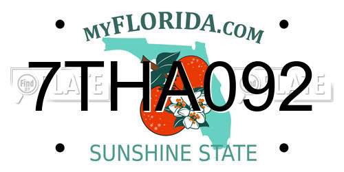 7THA092 Florida License Plate