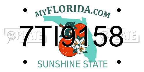 7TI9158 Florida License Plate