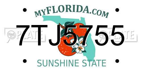7TJ5755 Florida License Plate