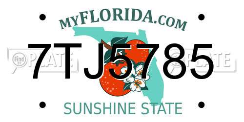 7TJ5785 Florida License Plate