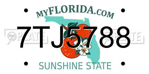 7TJ5788 Florida License Plate