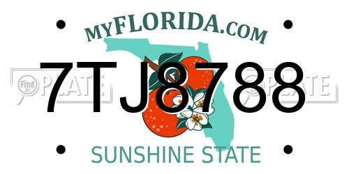 7TJ8788 Florida License Plate
