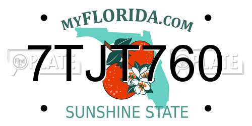 7TJT760 Florida License Plate