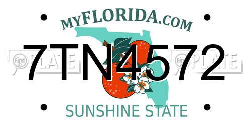 7TN4572 Florida License Plate