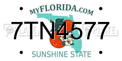 7TN4577 Florida License Plate
