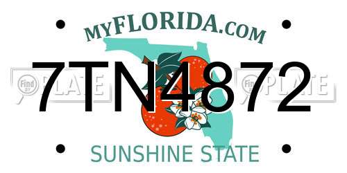 7TN4872 Florida License Plate
